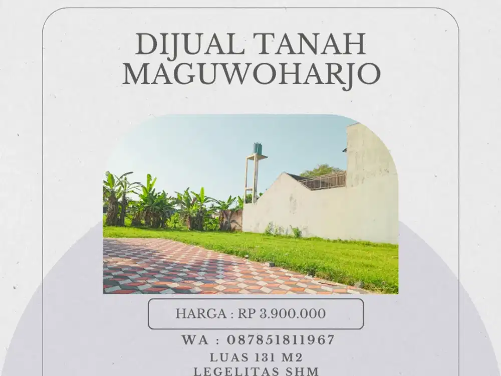 Tanah Maguwoharjo 3 menit dari  UNRIYO kampus 2