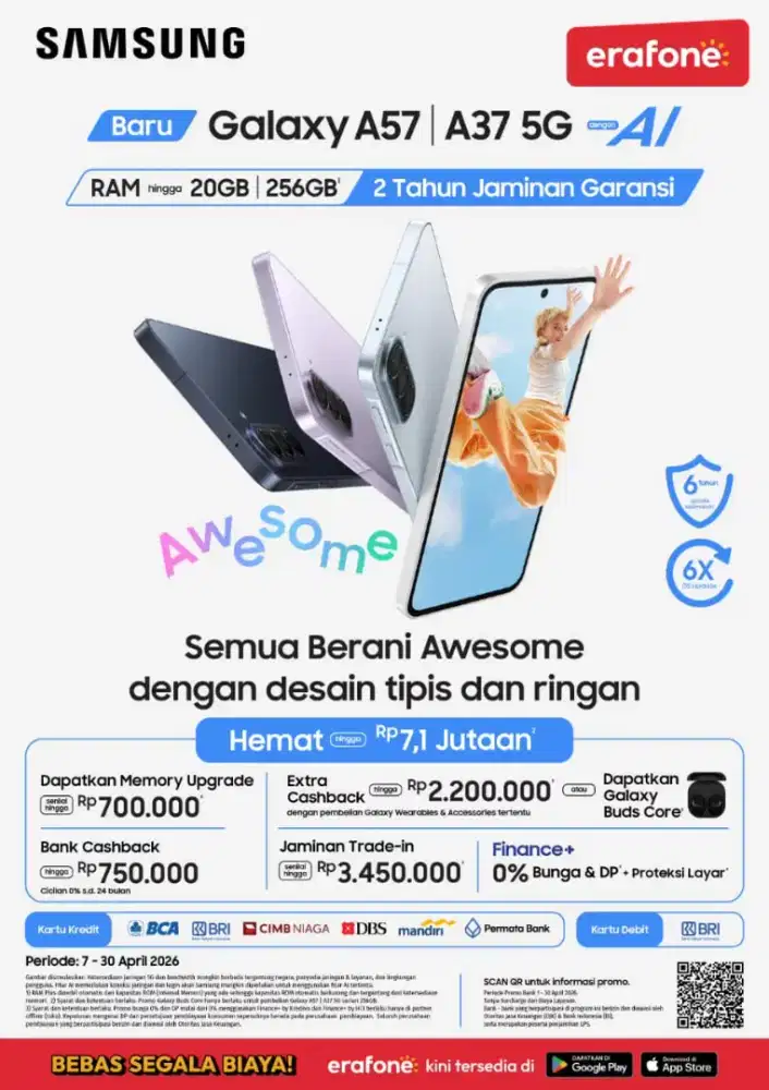 Samsung A57 cicilan 0% pake kartu kredit