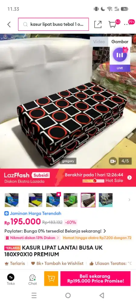 KASUR LIPET 3 ( 2x lipat )