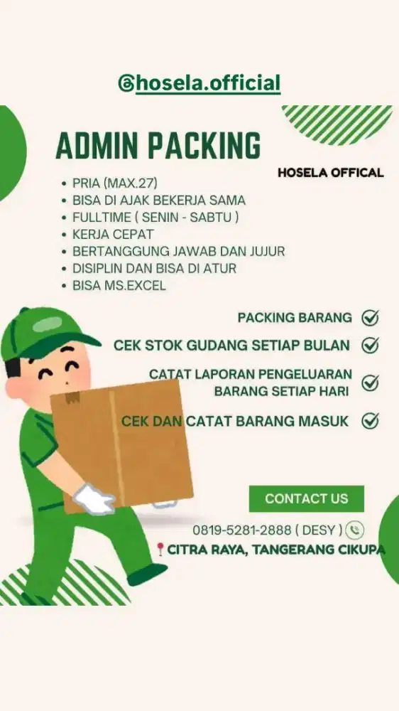 LOWONGAN ADMIN PACKING