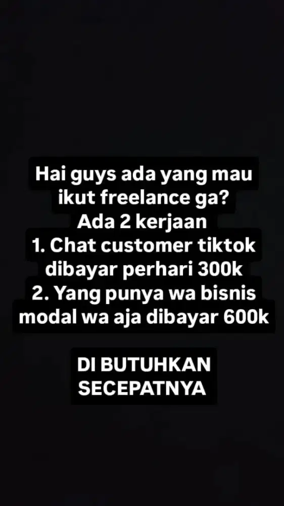 Admin freelance TikTok shop kerja dari rumah