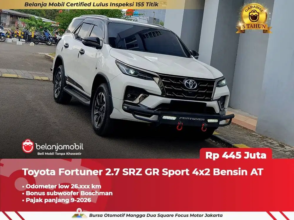 [ LOW KM 26RB ] Toyota Fortuner 2.7 SRZ GR Sport 4x2 Bensin 2022 2023
