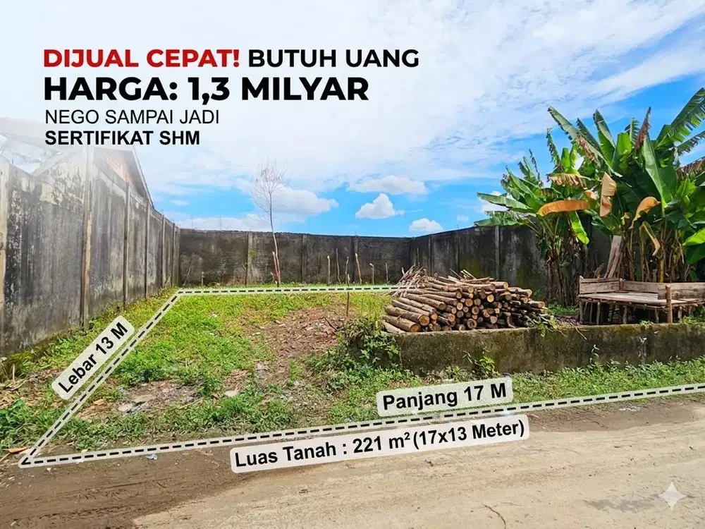 Butuh Uang Jual Cepat Tanah Sendiri, Siap Bangun Rumah Pinggir Jalan