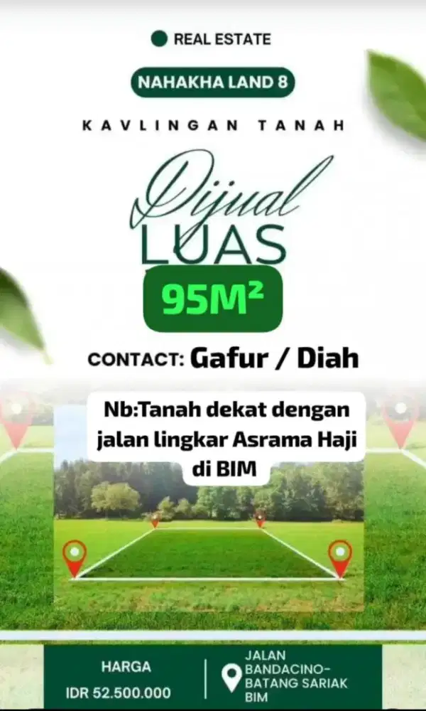 Dijual tanah dekat bandara BIM