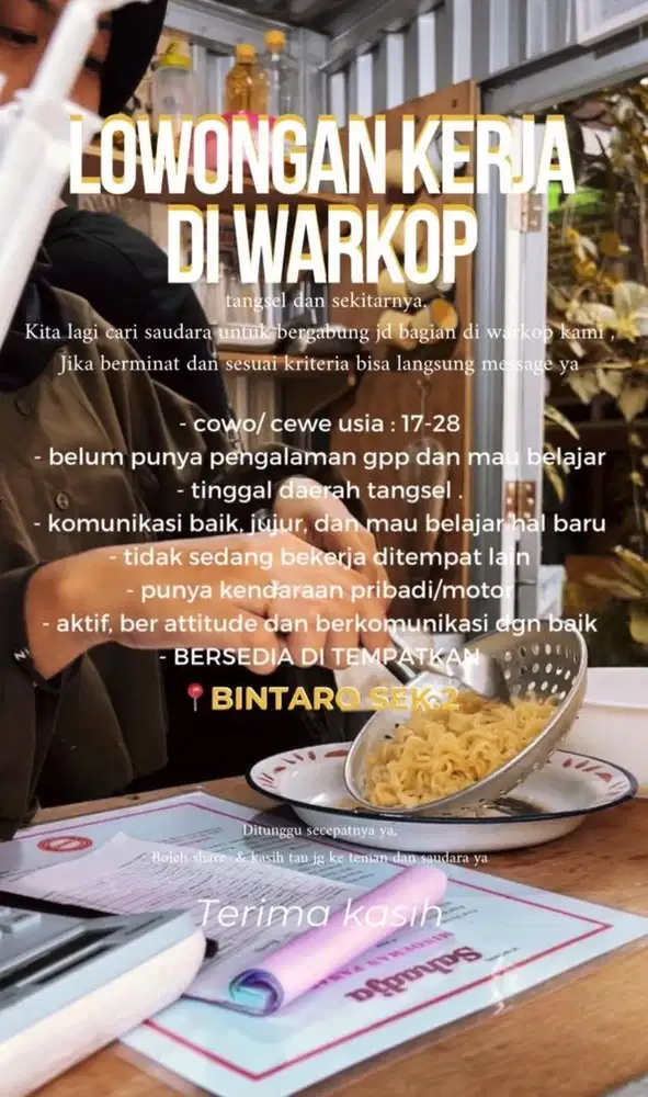 LOKER JAGA WARKOP BINTARO SEK.2