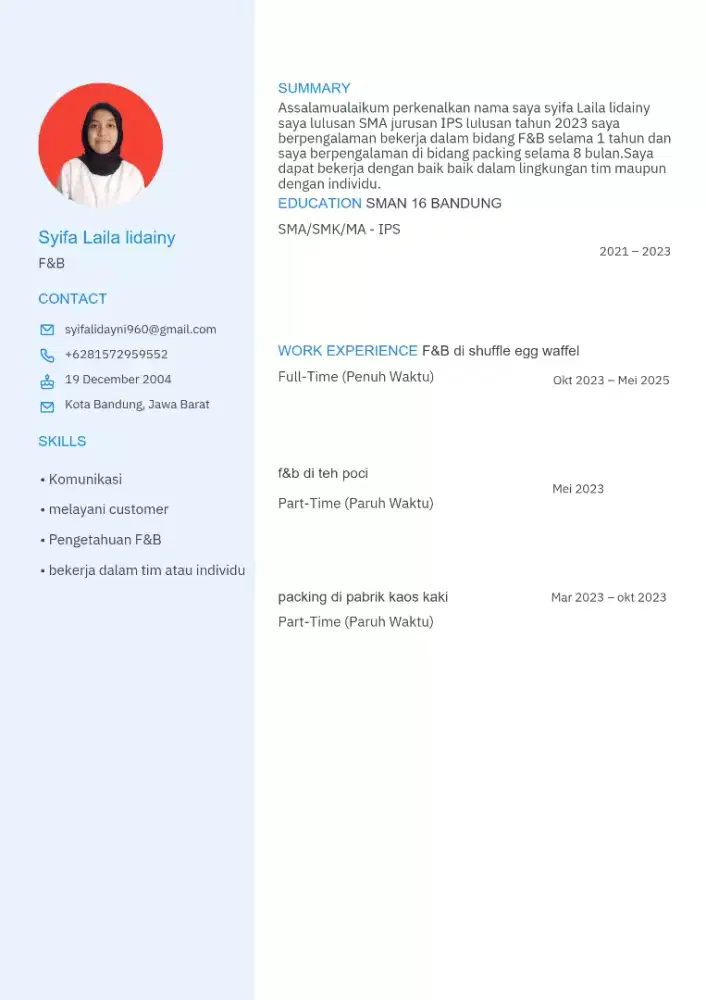Lowongan kerja part time