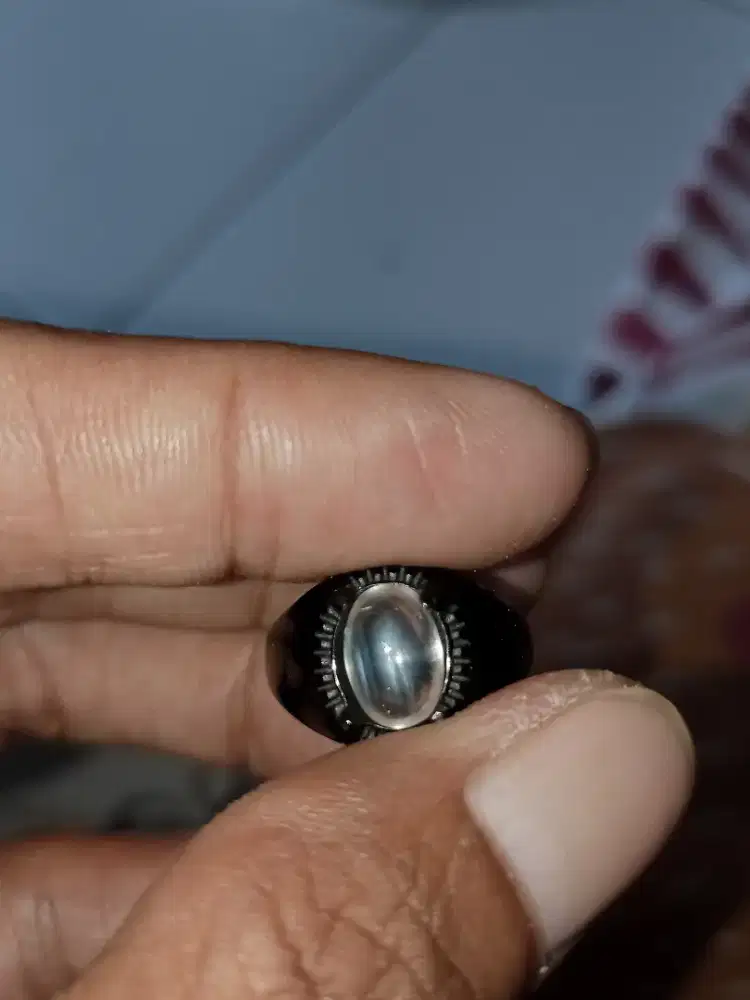 Batu Cincin Akik Permata Natural Moonstone Biduri Bulan Ceylon Murmer