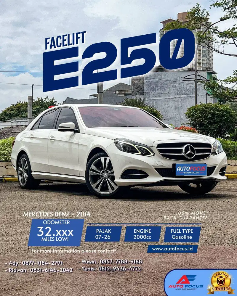 Mercedes Benz Mercy E250 E 250 AT Facelift Putih nik 2014 Low Miles as