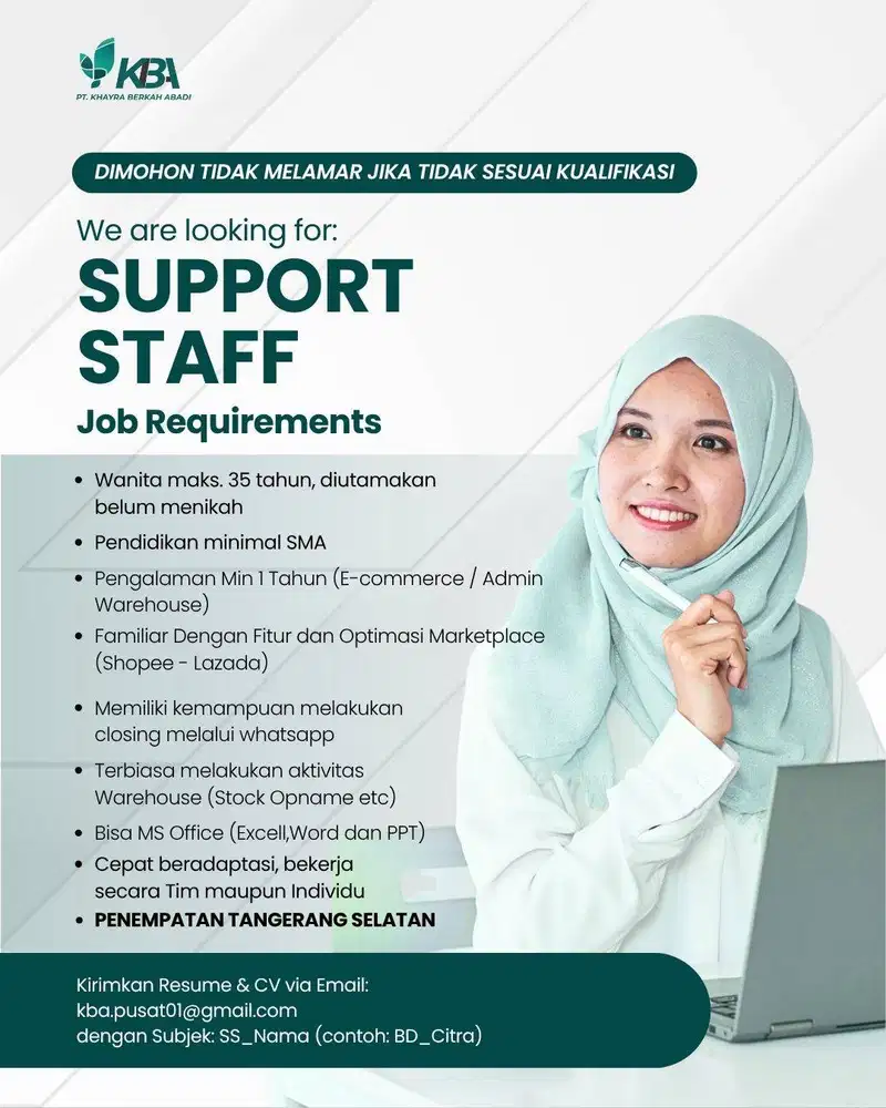 BUTUH CEPAT LOKER PT KHAYRA BERKAH ABADI