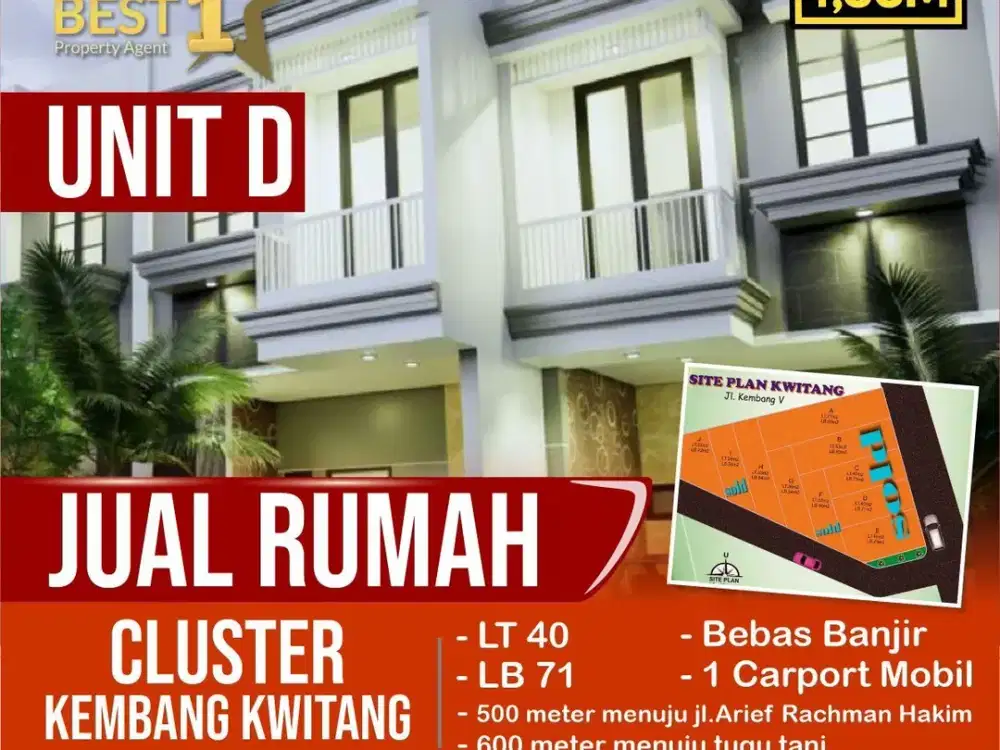 Murah!! Rumah Baru Bebas Banjir – Banyak Pilihan Unit