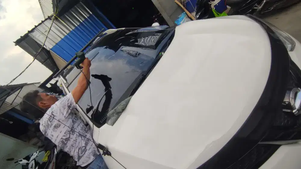 Kaca film cover jok mobil wrapping sticker murmer