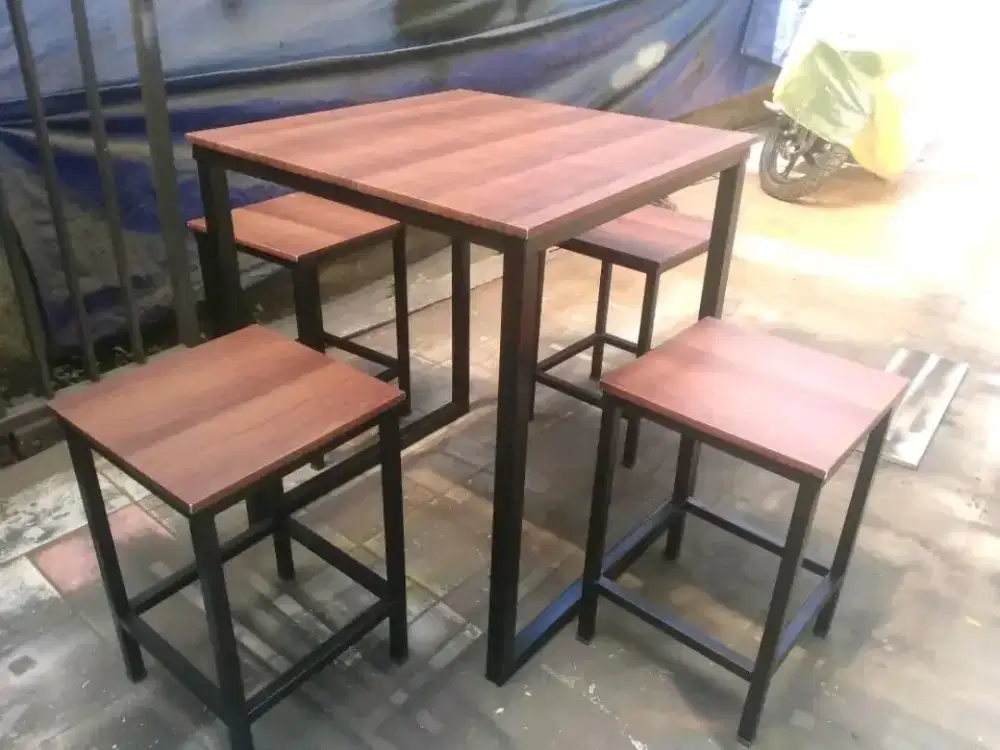 Set meja bangku cafe resto warkop kedai dll
