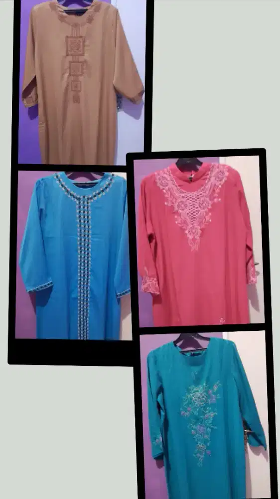 Gamis panjang bahan lembut tebal adem