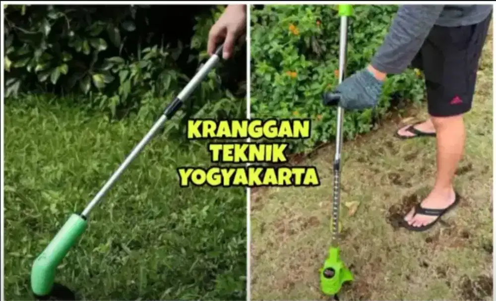 (KRANGGAN TEKNIK)mesin pemotong rumput cordless pake baterai praktis