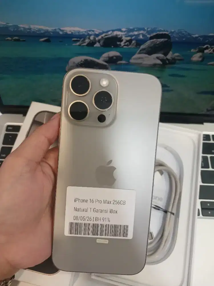 iPhone 16 Pro Max 256GB Natural T Garansi iBox 08/Mei/2026 BH 91%