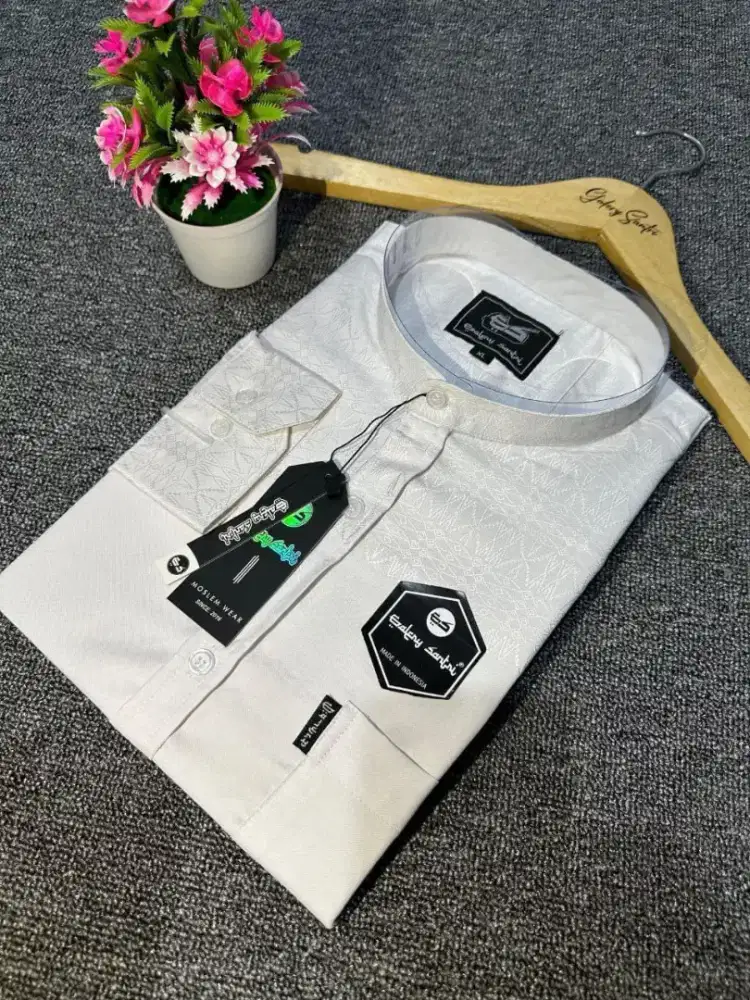 KEMEJA KOKO SHANGHAI SALUR - KATUN MADINA PREMIUM WHITE EDITION