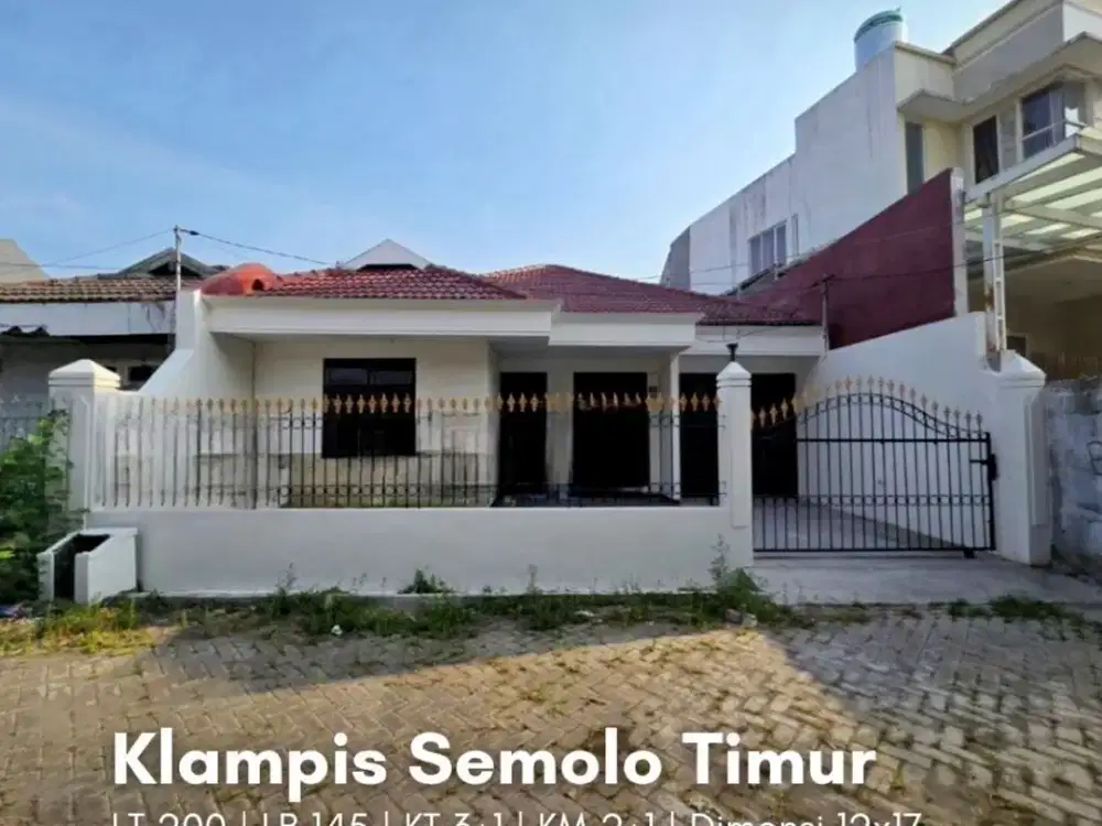 Rumah Klampis Semolo Timur, STRATEGIS, SIAP HUNI, ROW JALAN 2 MOBIL