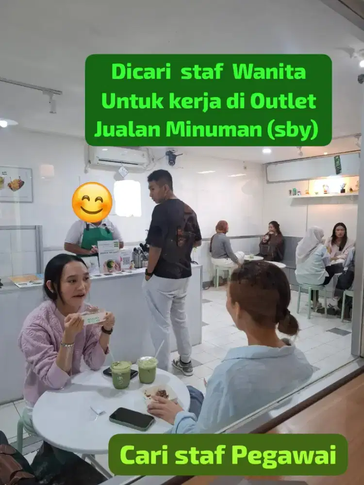 Dicari Pegawai Wanita. Barista pembuat minuman.jaga toko. Jual minuman