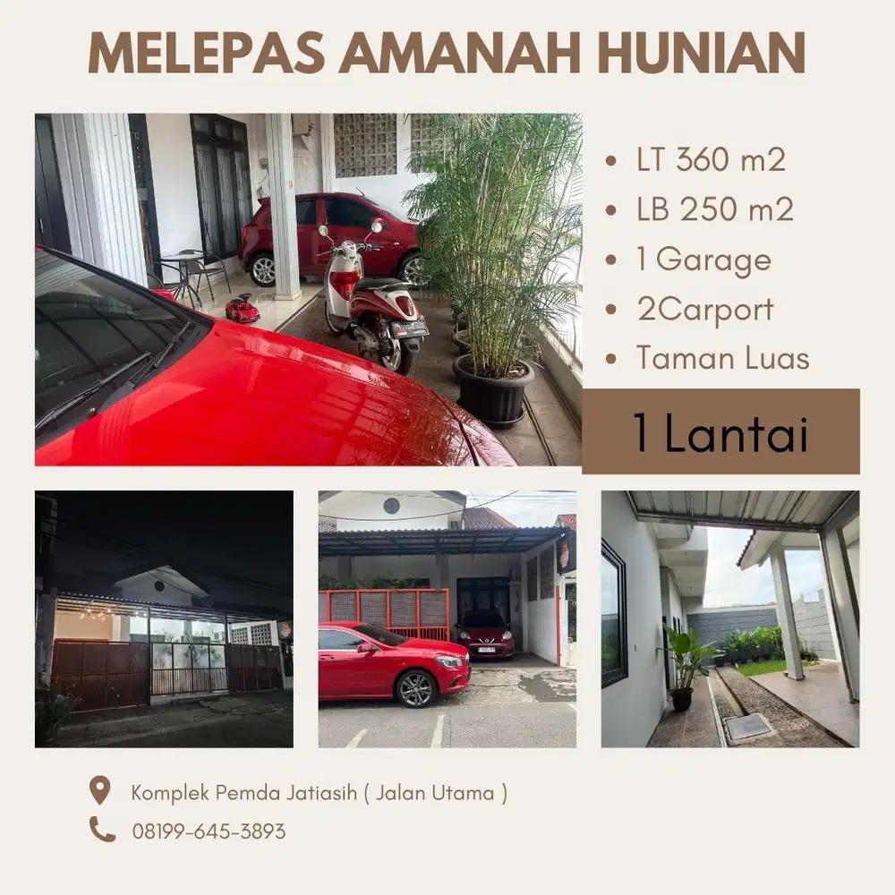 Melepas Amanah Hunian: Rumah 1 Lantai dengan Kelapangan 360m2,Jatiasih