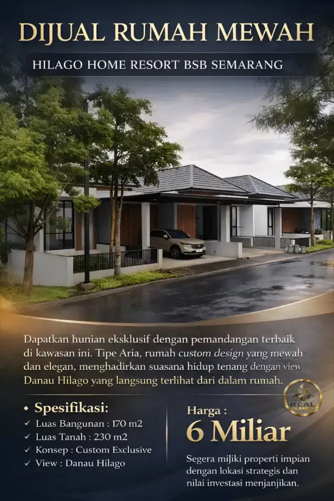 RUMAH MEWAH DIJUAL KONDISI BARU DI HILAGO BSB SEMARANG