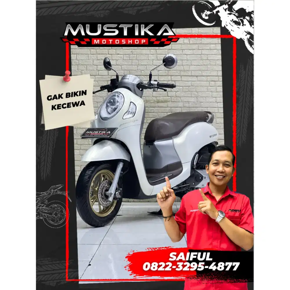 Perfect Condition!!Honda Scoopy Keyles 2021White N Kota Mulus-Mustika