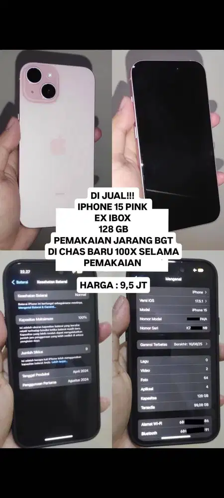 Sale ip 15 pink 128 x ibox