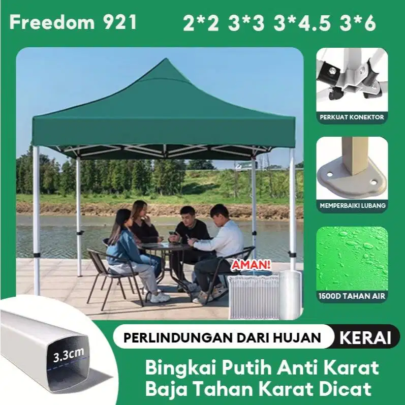 Tenda Jualan Lipat 2x2 warna hijau