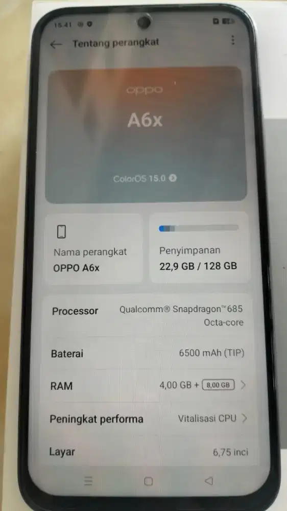 Jual hp Oppo a6x