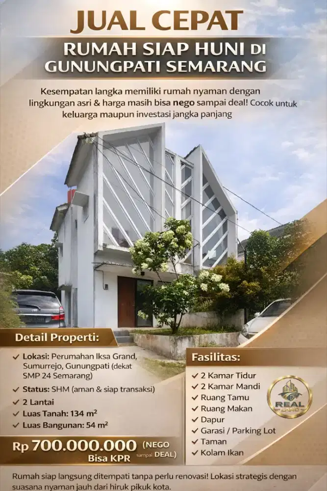 RUMAH VILLA ADEM SUARA AIR DI CLUSTER DAERAH GUNUNG PATI SEMARANG