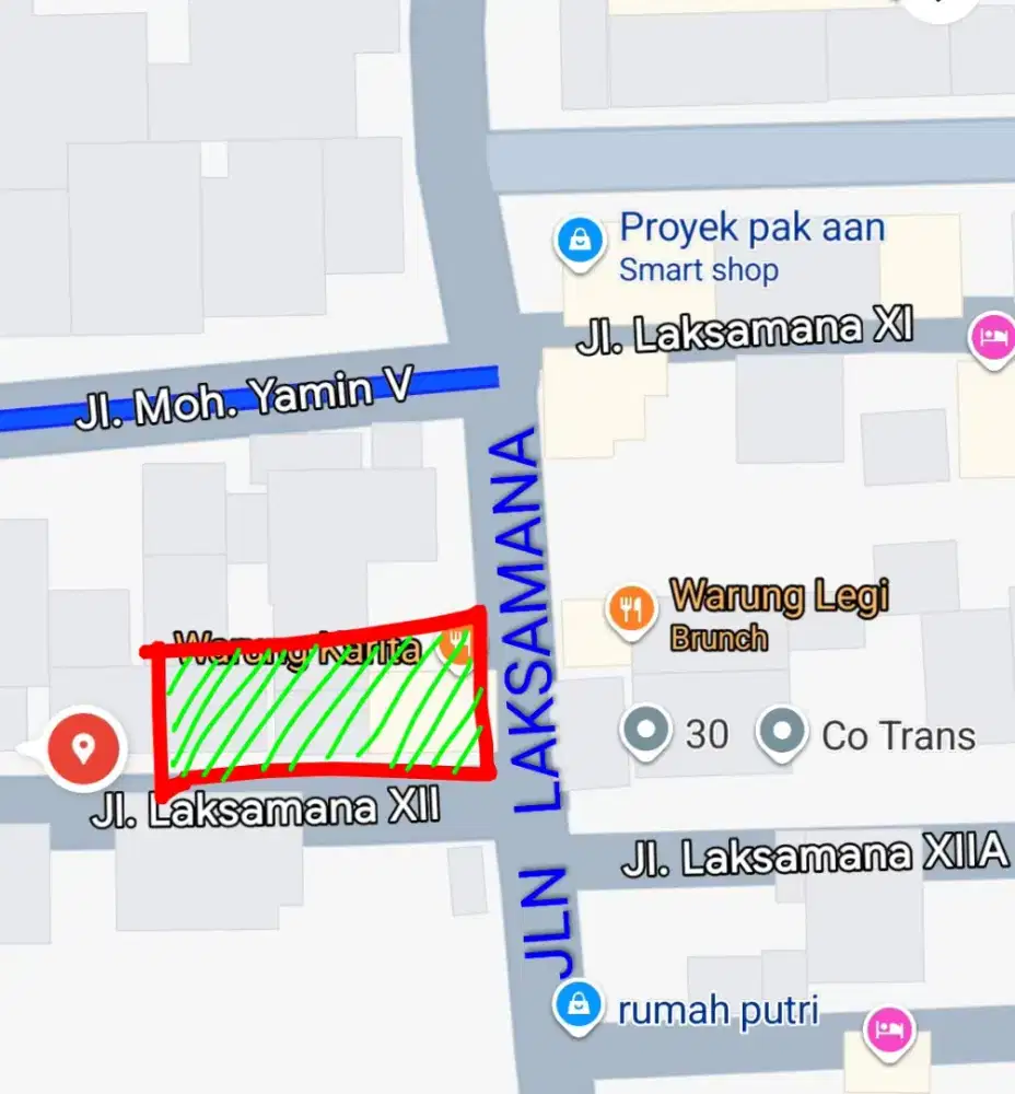 Dijual Tanah Hook strategis Renon Dps