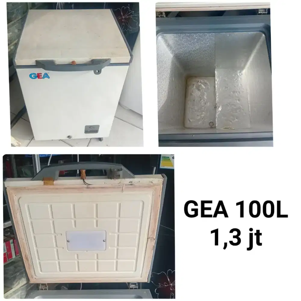 freezer bok Gea 100L bekas bergaransi