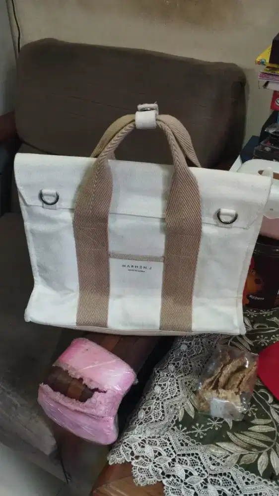 Tas slempang canvas Marhen.J Roy Neutral Bag