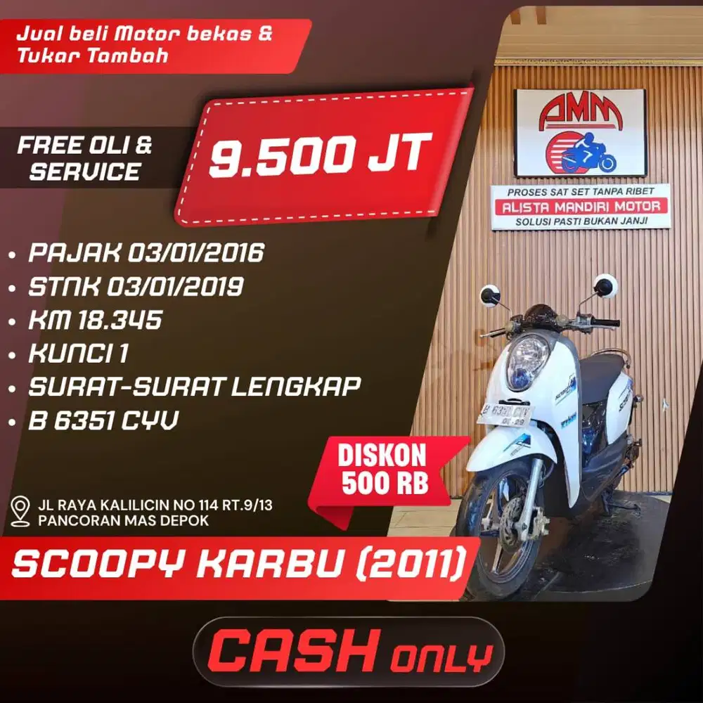 SCOOPY KARBU 2011 CC 0% KREDIVO TOKPED SPAYLATER INDODANA GOPAYLATER