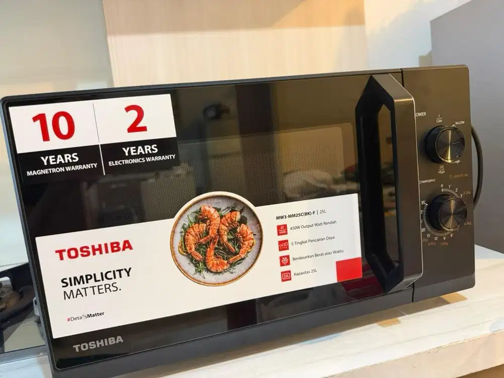 MICROWAVE TOSHIBA 25L LOW WATT , NEGO