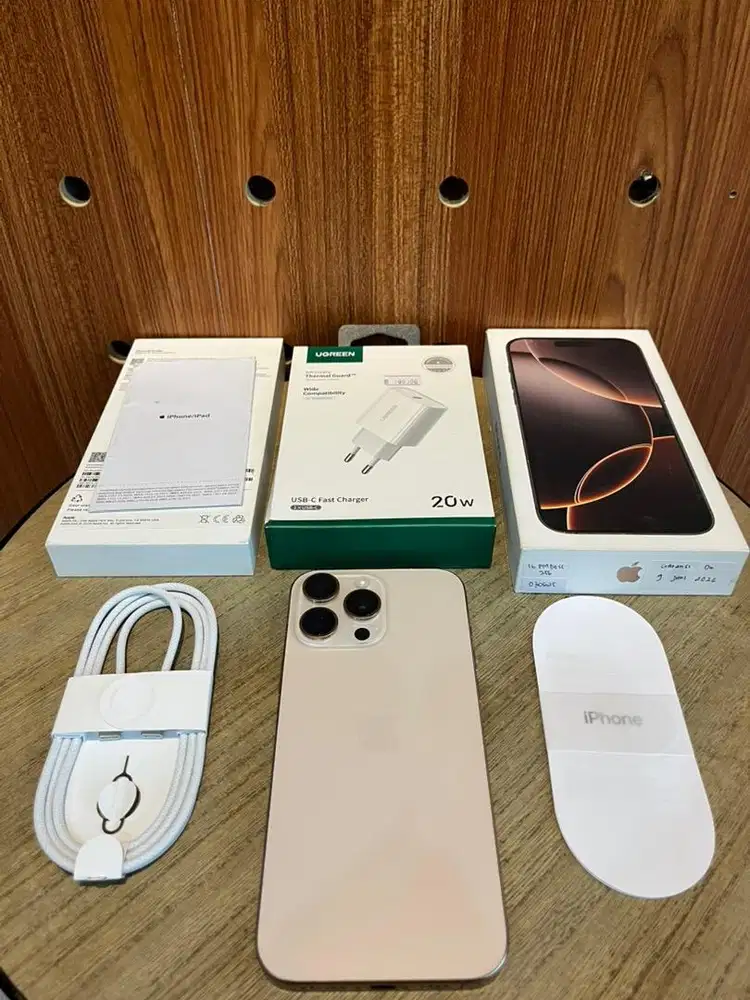 Second iBox garansi on iPhone 16 Promax 256GB Dessert Titanium Fullset