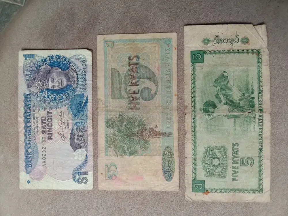 uang kertas kuno indo & asia