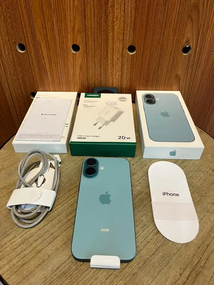 Second iBox Garansi On iPhone 16 128Gb Teal fullset original