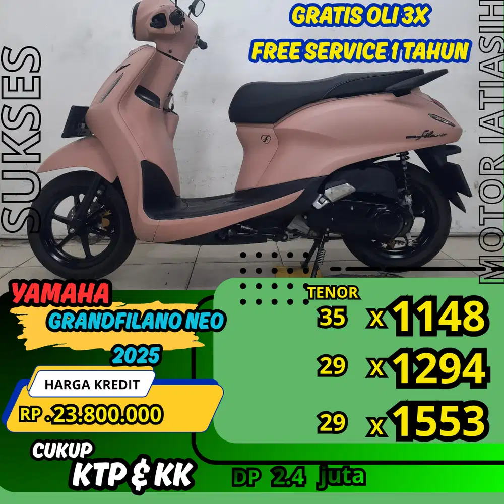 YAMAHA GRANDFILANO NEO 2025 ANGSURAN TERMURAH SYRT KTP&KK(SUKSESMOTOR)