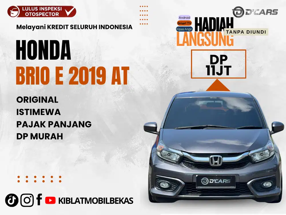 HONDA BRIO E AUTOMATIC 2019 ORIGINAL DP RENDAH