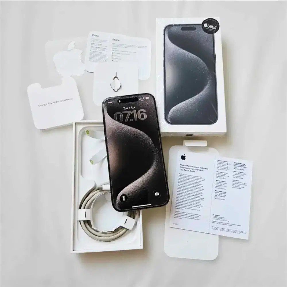 IPHONE 15 PRO 256GB BLACK TITANIUM EX-blibli LIKE NEW RARE! FULLSET!!!