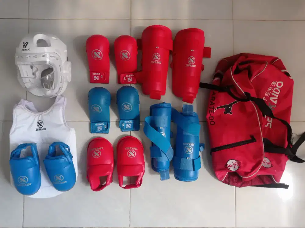 Pelindung karate 1 set + tas senkaido original & headguard activo