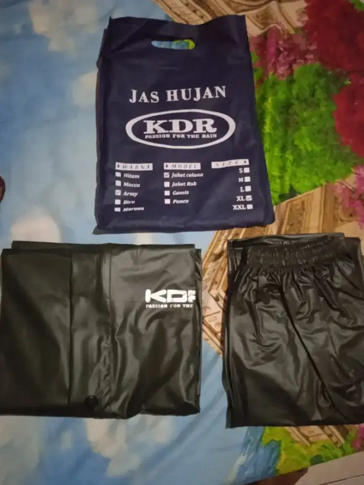 Jas hujan KDR size XL baru bahan karet elastis Poris cipondoh