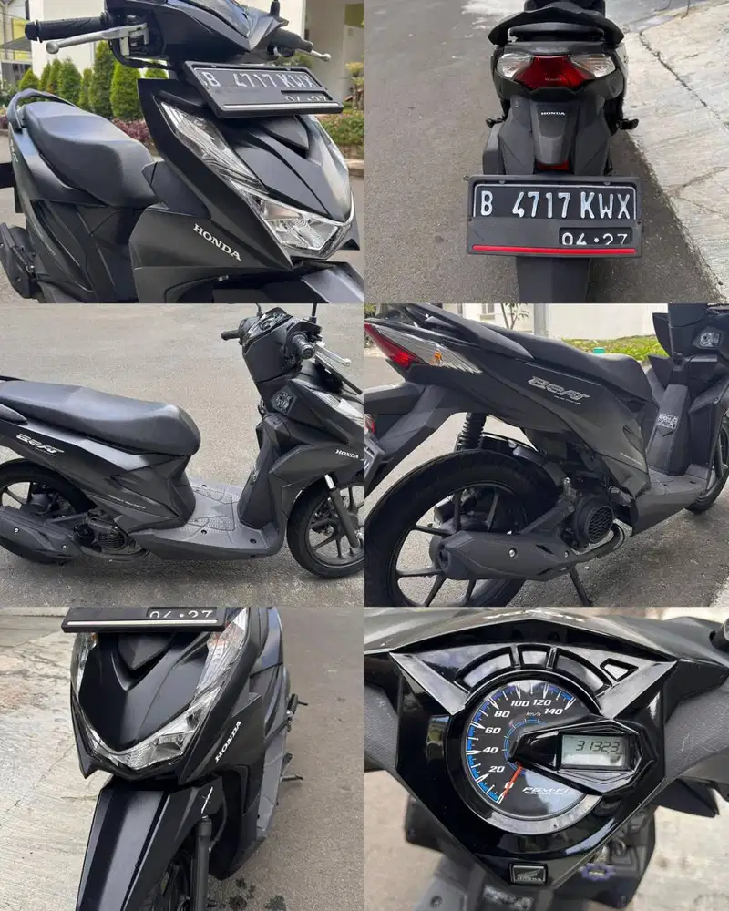 Honda Beat Deluxe 2022 Hitam Doff KM 3rb Like New Tangan 1