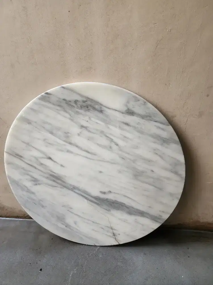 Daun Meja Marmer Bulat Asli (Diameter 67cm) - Slab Only