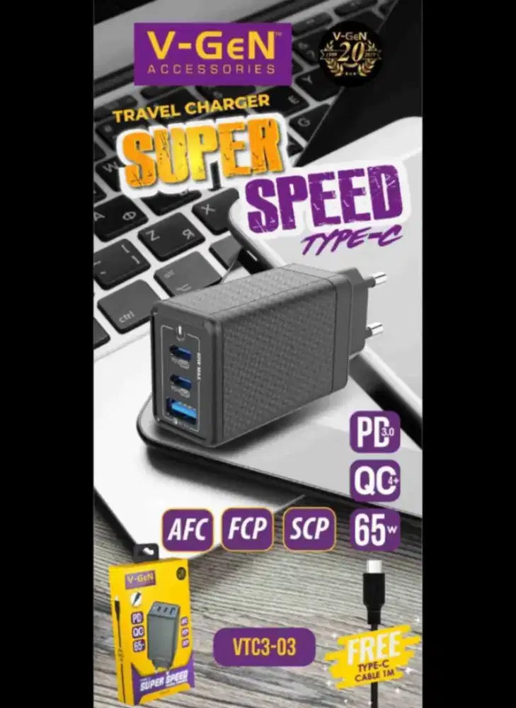 V-Gen travel charger type-C VTC3-03