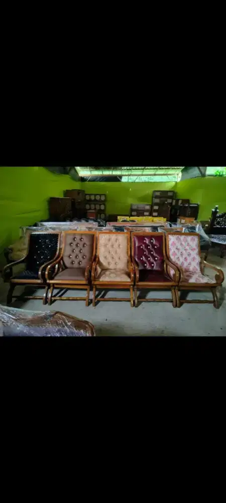 KURSI SOFA TAMU MODEL MENDUT / PELANGI - KAYU JATI SOLID