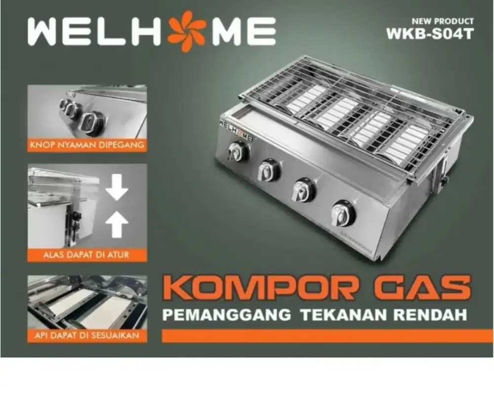 Kompor gas bakaran (panggang) 4 tungku