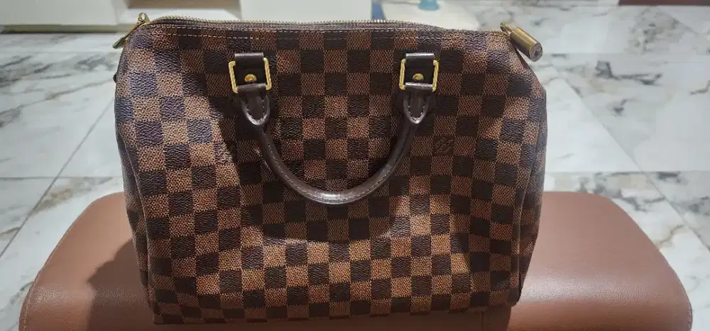 Tas Louis Vuitton Speedy B 30 Damier Ebene Fullset