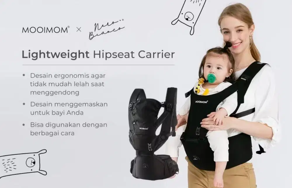 Mooimom Lightweight Hipsear Carrier
