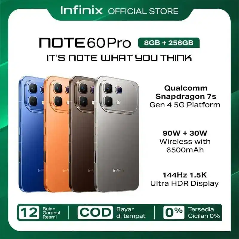 Cicilan Infinix Note 60 Pro 8/256GB-Cuma pakai KTP aja!!
